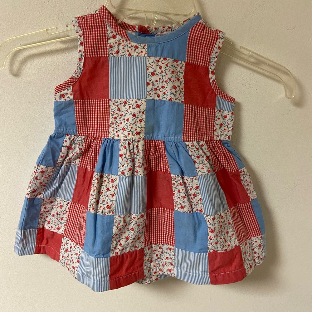 2nd Step Girls Patch Work Dress Sleeveless Size 24 Mo.